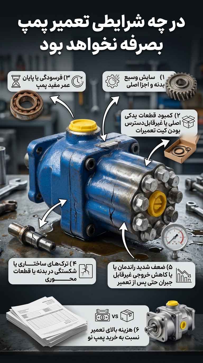 در چه شرایطی تعمیر پمپ پیستون به صرفه نیست